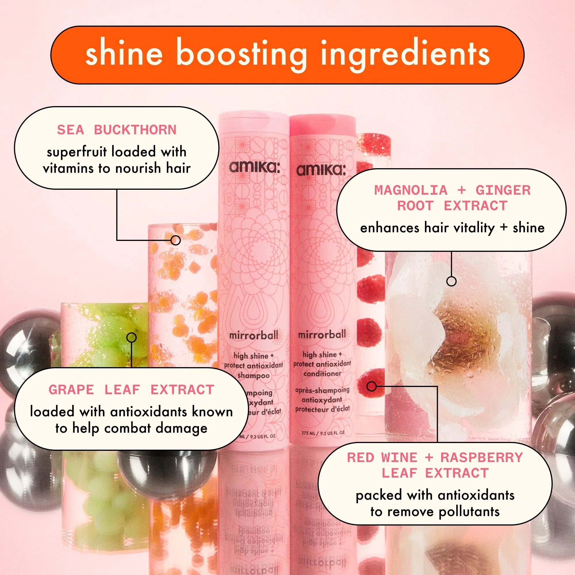 super-sized shine set mirrorball high shine + protect antioxidant shampoo + conditioner + flash mask Secondary image