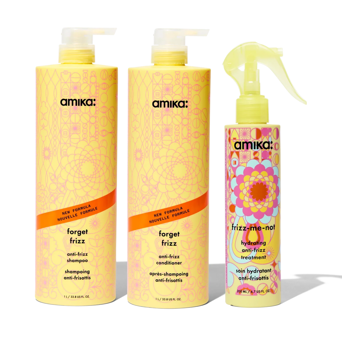super-sized frizz fighters set anti-frizz shampoo, conditioner + treatment Main image