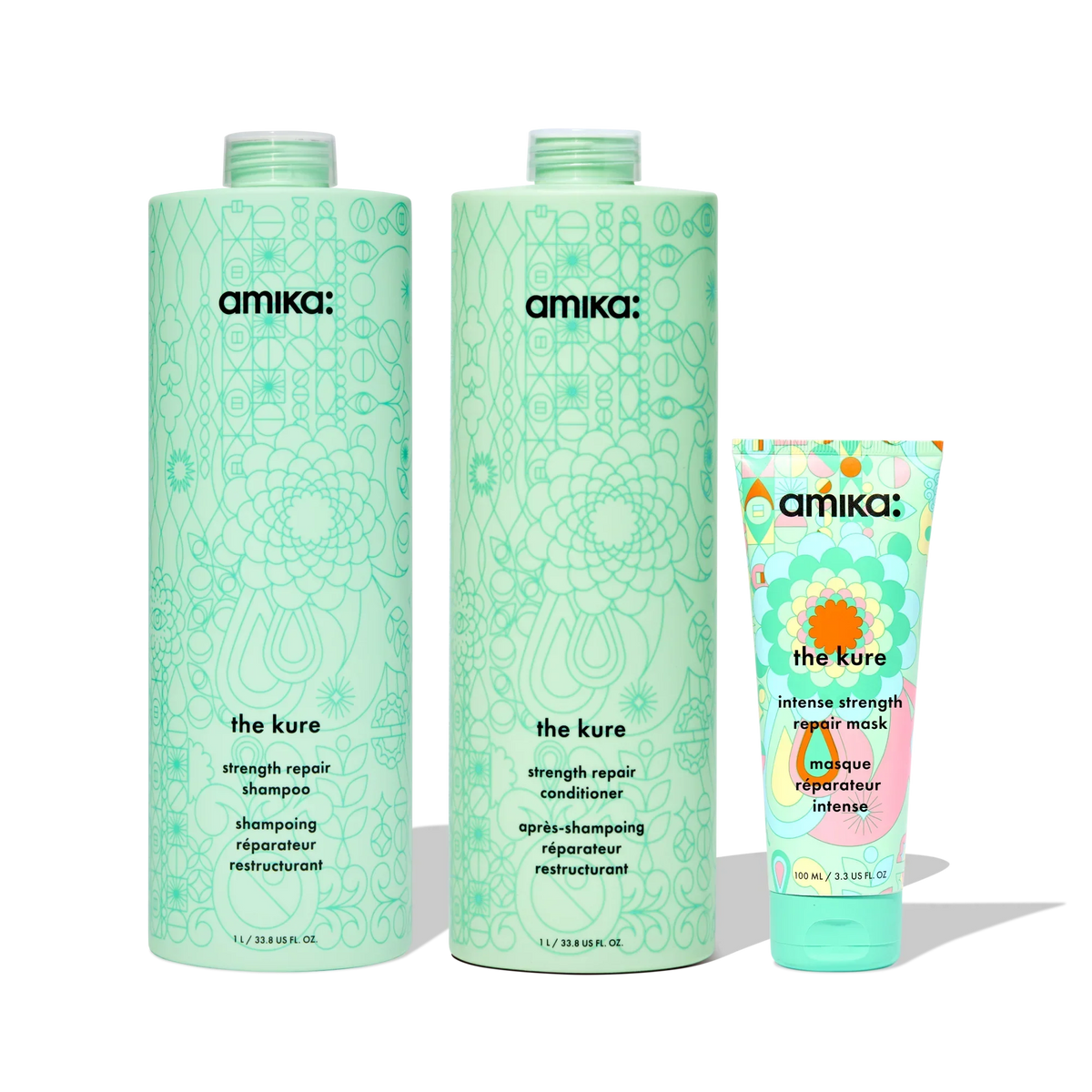 super-sized strength repair set the kure shampoo, conditioner + mask Main image