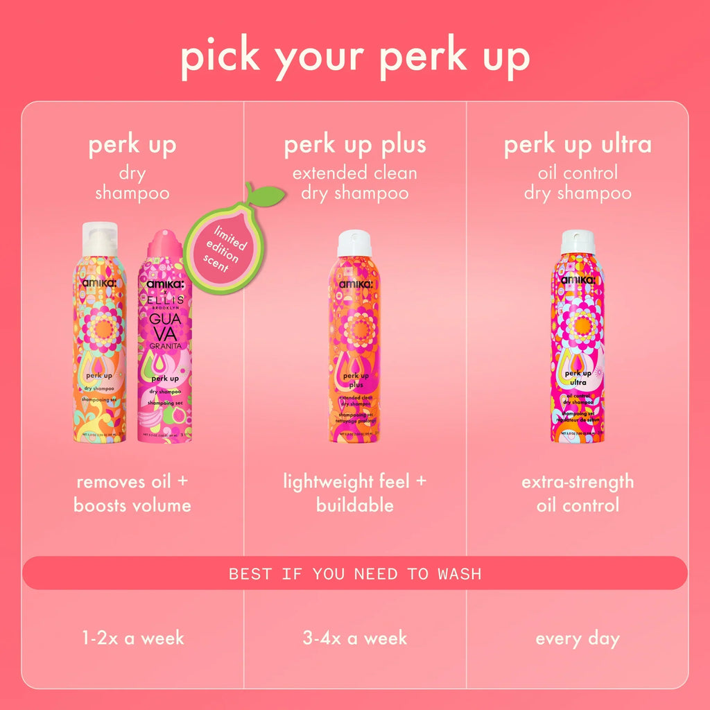 amika x Ellis Brooklyn limited-edition perk up GUAVA GRANITA dry shampoo bundle set